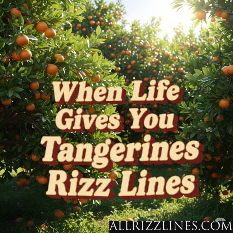 When Life Gives You Tangerines Rizz Lines